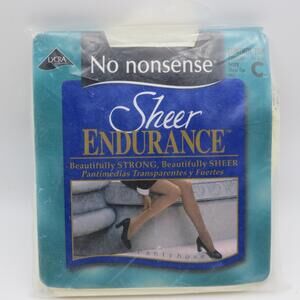 No Nonsense Sheer Endurance Control Top Sheer Toe Pantyhose Ivory Size C